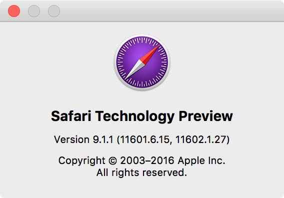 Safari Technology Preview Version Safari Technology Preview Version