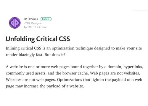 Переобдумываем Critical Path CSS