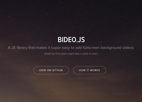 Bideo.js — фоновое HTML5 видео на полный экран
