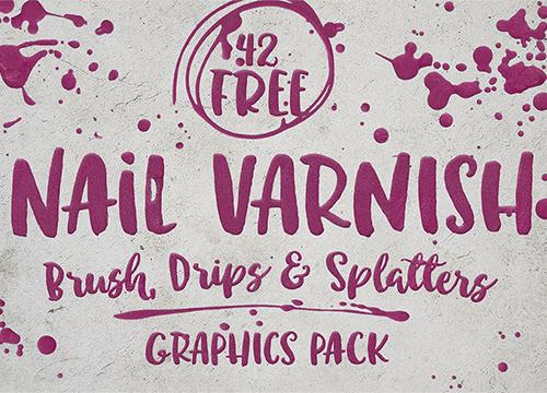 Брызги, капли и кисть с лаком для ногтей для Adobe Photoshop