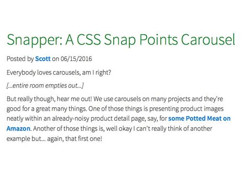 Snapper — библиотека реализации CSS Snap Points