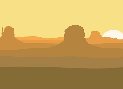 Скролящийся интерактивный SVG закат