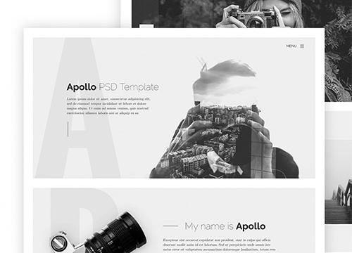 Apollo: HTML шаблон одностраничника для фотографов