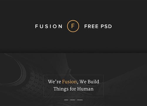 Fusion — бесплатный PSD макет для вёрстки