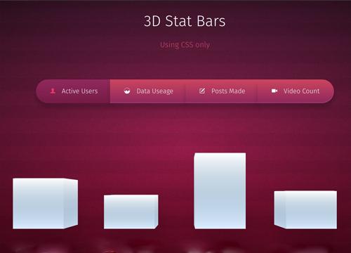 Статистические 3D колонки на CSS