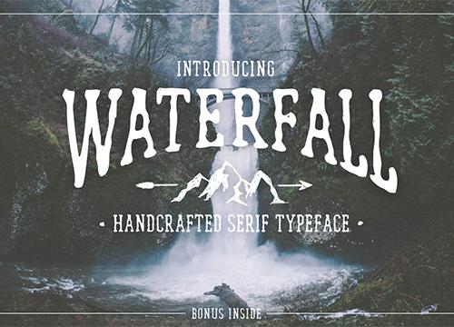 Шрифт Waterfall с бонусными векторными элементами