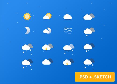 Бесплатные погодные иконки на Dribbble