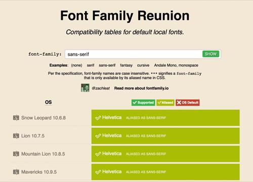 FontFamily.io — таблица поддержки системных шрифтов