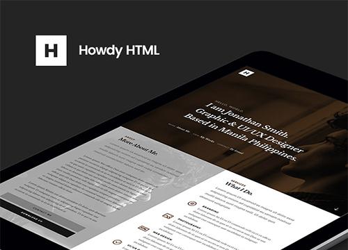 Howdy HTML — бесплатный свёрстанный шаблон