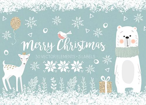 Merry Christmas — 30 векторных элементов