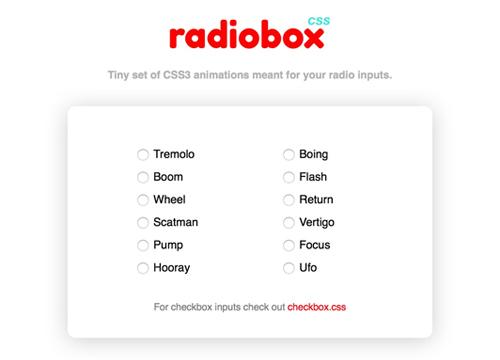 Radiobox.css — анимированные CSS3 радио инпуты