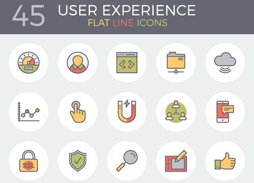User Experience плоские линейные иконки