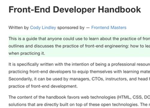 Front-End Developer Handbook