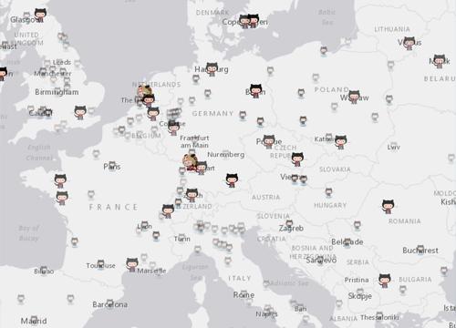 GitHub Map — интерактивная карта плотности GitHub аккаунтов