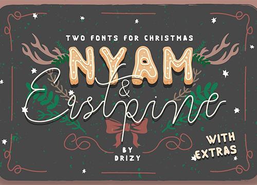 Два рождественских шрифта: Nyam & Eastpine