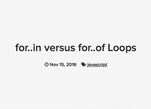 For..in, for..of и кратко о циклах в JavaScript