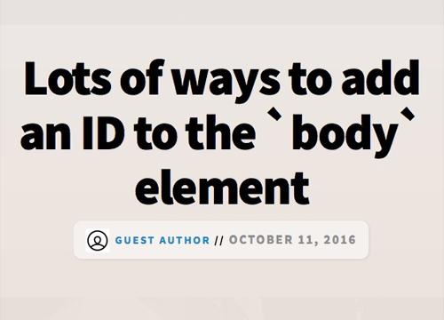 Много способов добавления ID к `body` элементу