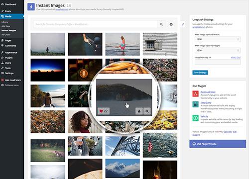 Instant Images — плагин WordPress про Unsplash