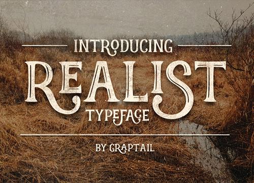 Realist — винтажный шрифт в двух начертаниях