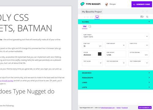 Type Nugget — CSS типографика в браузере